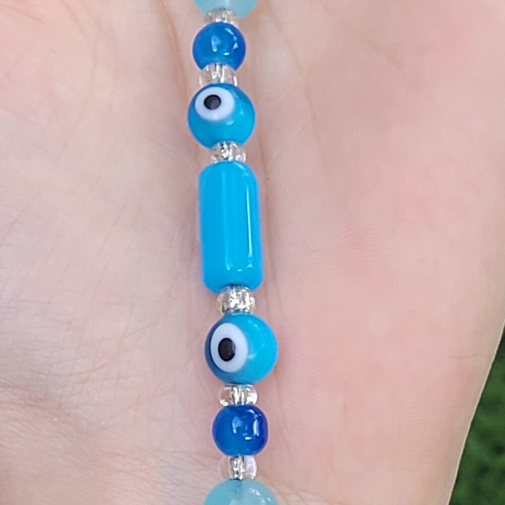 Blue Evil Eye Keychain - Handmade - Picture 8 of 9